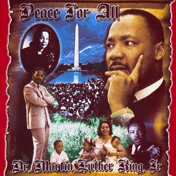 Y2K vintage bright red Martin Luther King. - Picture 3 of 4